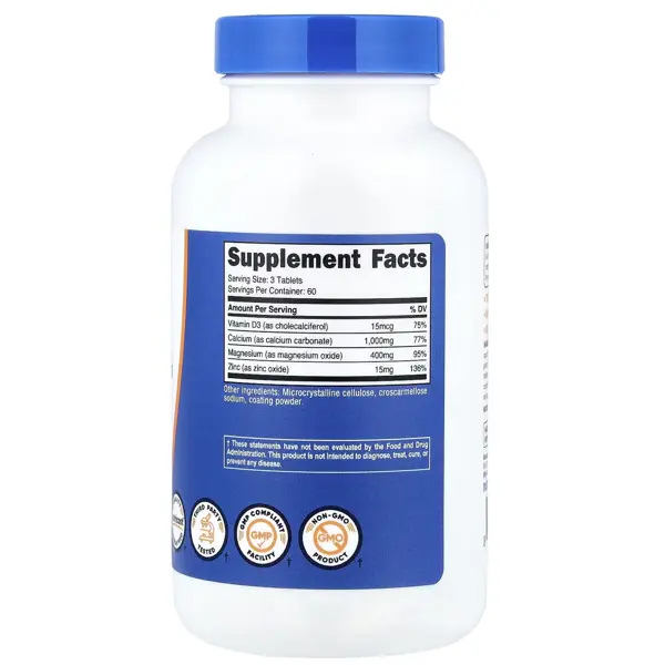 Nutricost Calcium, Magnesium & Zinc 1000 mg Tablets